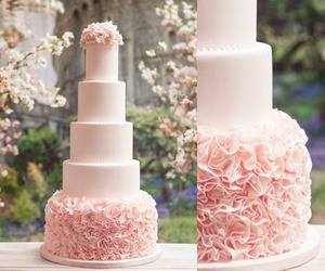 Pink petal wedding cake